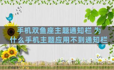 手机双鱼座主题通知栏 为什么手机主题应用不到通知栏